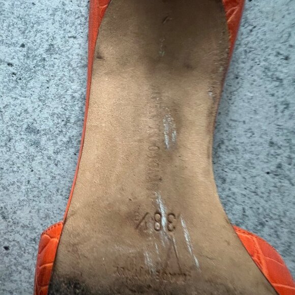 Manolo Blahnik CALLAMU orang ALLIGATOR CROCODILE mule - Picture 4 of 10